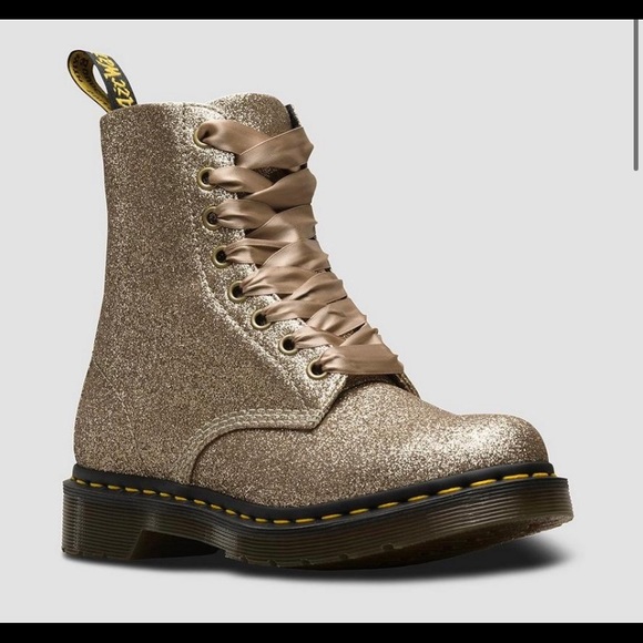dr martens pascal gold glitter